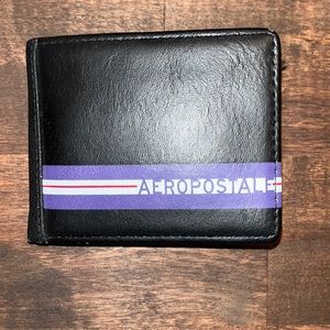 NWOT Boys Aeropostale Black with Blue Stripe Wallet